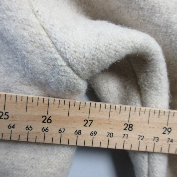 L.L. Bean Vtg Boiled Wool 1980s Cardigan Coat Chore Women Ivory Button XL  984 - Picture 7 of 9
